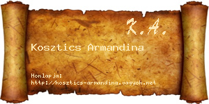 Kosztics Armandina névjegykártya